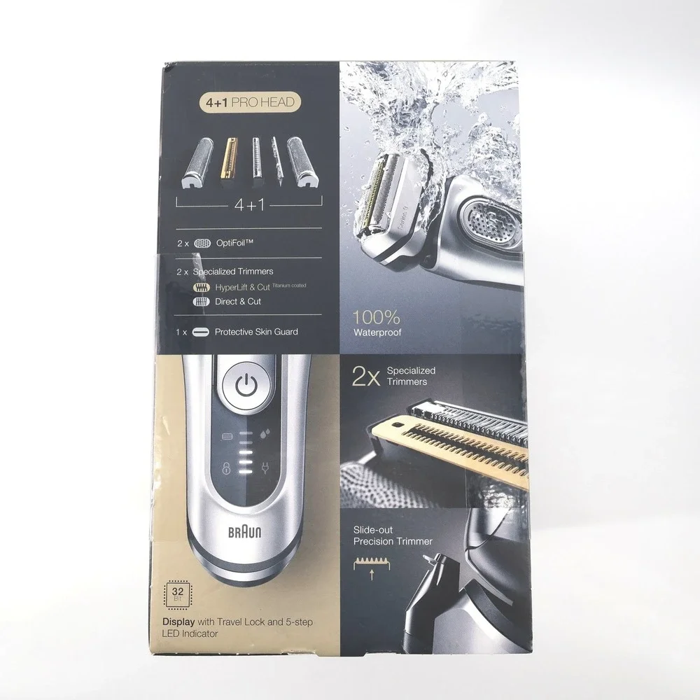 Braun Series 9 9370cc Wet & Dry Electric Shaver Silver 4+1 Pro Head